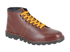Grafters Brown Leather Monkey Boots Unisex Casual Ankle Lace Up UK Sizes 3-12
