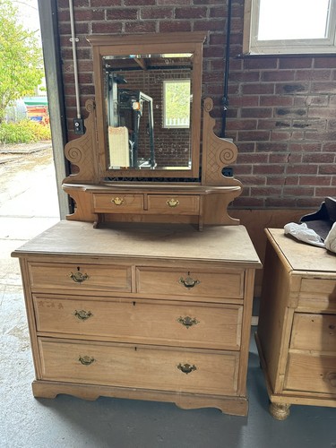 Antique pine chest drawers - chest, of