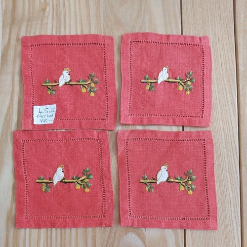 Vintage bird embroidered - x4,