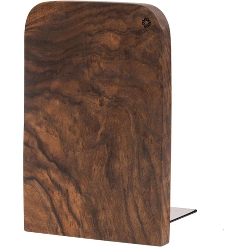 Modern walnut wood bookends - modern,