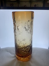 MARKED Wedgwood / Stennett-Willson Topaz Glass Textured Vase RSW25
