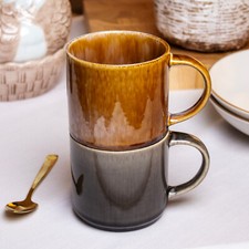 Set Of 2 Stacking Mugs 300ml