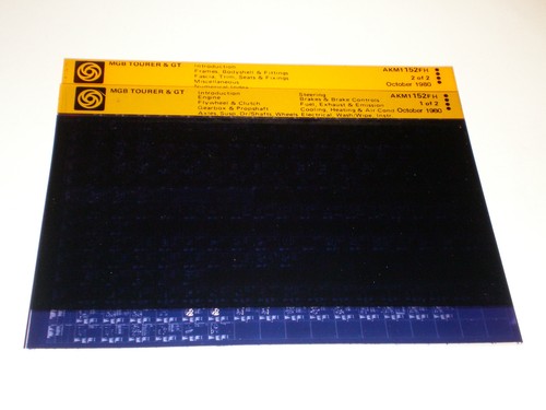 Microfich spare parts catalog - parts,