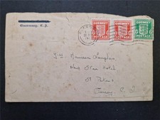 Guernsey 1942 1/2d & 1d x2, WW2 German Occupation Cover #C67255