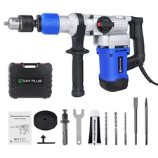 DayPlus Electric Rotary Jack Hammer Drill Demolition Breaker SDS Plus Chisel