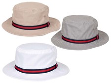 Mens Cotton Bush Hat Lightweight Bucket Short Brim Casual Outdoors Stripe Band