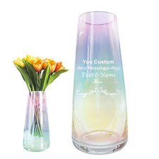 Personalised Glass Vase Free Engraved Any Text Gift for Her Birthday Anniversary