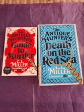 2 x books by C.L. Miller the Antique Hunters murder mystery read once in vgc