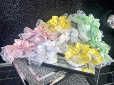 NEW 2024 Handmade Girls Frilly Tutu Ruffle Ankle  Girls Diamante Bow Socks ❤️