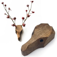 Wood Deer Head Wall Decor
