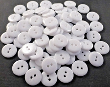 Plain White Flat Buttons -