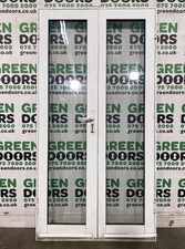 ALUMINIUM FRENCH DOORS EXTERNAL EXTERIOR ALI WHITE DOUBLE GLAZED USED THIN NARRO