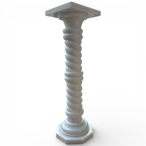 White carrara marble column - marble,
