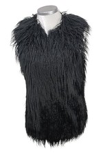 TOPSHOP BLACK SHAGGY FAUX FUR