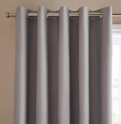 Silver grey eyelet curtains - silver,