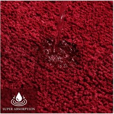 Soft Red Bath Rugs, Absorbent
