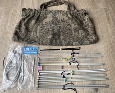 Job Lot. Vintage Fabric Knitting Bag + Knitting Needles + Circular Needles