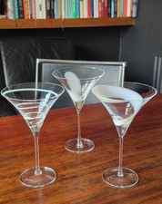 LSA INTERNATIONAL Martini/Cocktail Glasses White Enamel Height 8" Poss. Jazz x 3