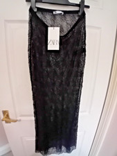 ZARA Lace Maxi Black Skirt s.Small