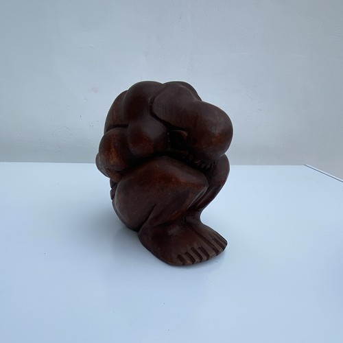 Wooden carved weeping buddha - wooden,