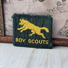 Vintage Cubs Scout Patch Leaping Wolf Rank Badge Embroidered Sew On