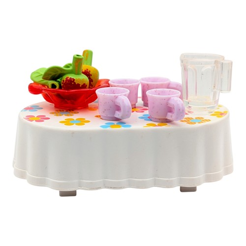Playmobil white pink table - playmobil, white/pink