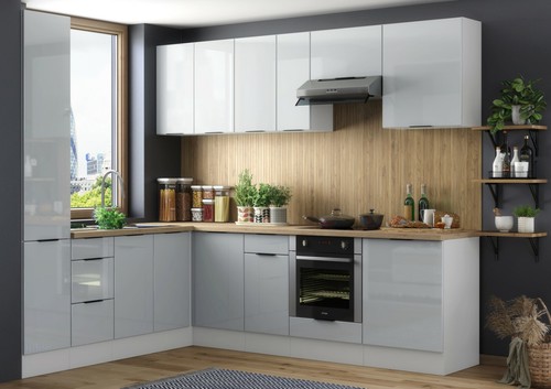 Fitted corner kitchen set - kitchen,