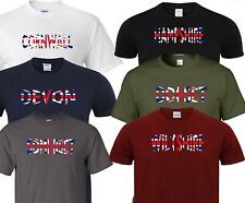 county t shirts with union jack (all countys available) list 1