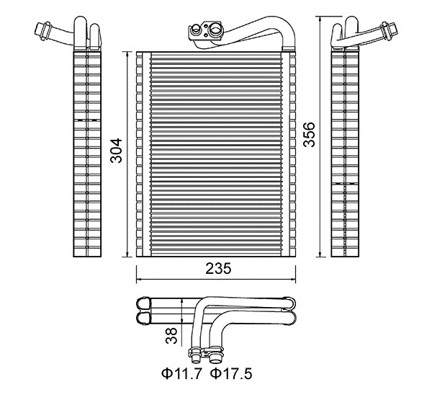 Evaporator air conditioning - air,