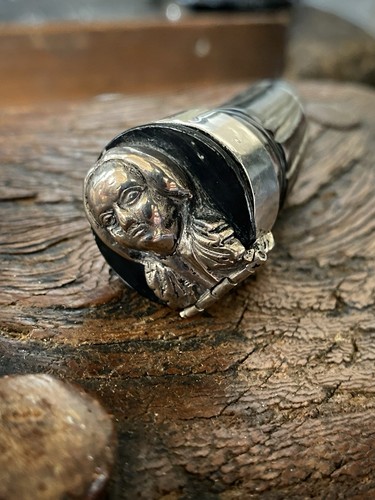 Antique 19th horn - c., silver