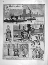 Original Old Antique Print