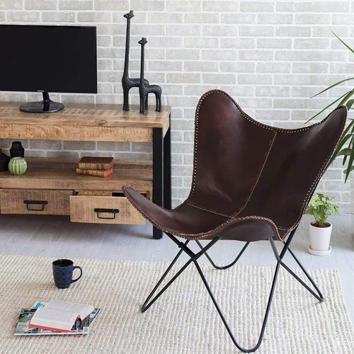 Leather butterfly chair - leather,