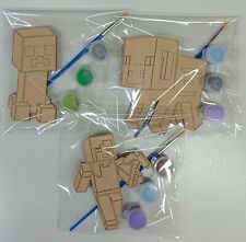 Kids Wooden Minecraft Paint Your Own Party Bag Favours / paint sets