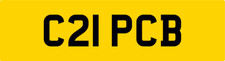 OLD PRIVATE CAR REG NUMBER PLATE C21 PCB ALL DVLA FEES PAID / INITIALS PC PB
