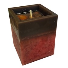2 x SCENTED WAX PILLAR CANDLES