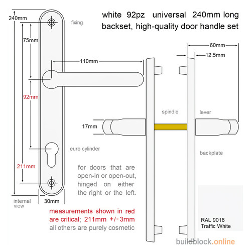 White upvc door - upvc, handles