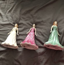 Royal Doulton Birthday Ladies With Swarovski Stones - Gemstone Collection Set 12