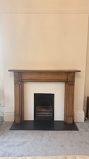 Vintage Solid Wood Fireplace Surround – Ornate Carved Mantelpiece