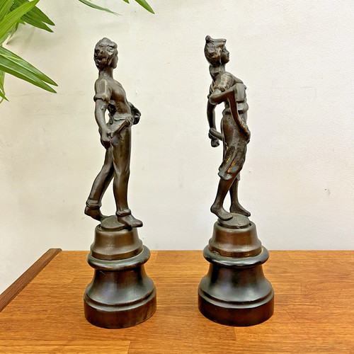 Art nouveau bronze spelter - ~,