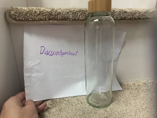 Glass water bottle - water,