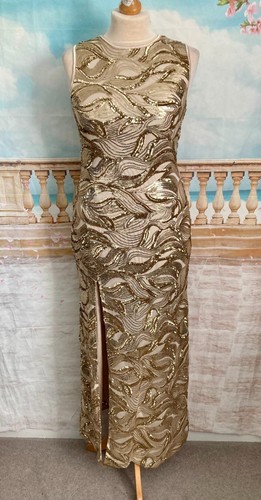 Evening dress gold sequin - dress, 16