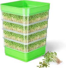 WYWY.Wide Microgreens Growing Kit Seed Sprouter Kit Stackable Seedling Tray Four