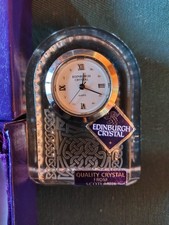 Boxed Vintage Edinburgh Crystal Miniature Clock (working) with Quartz movement