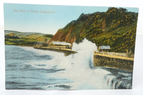 Sea wall teignmouth - sea, devon