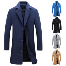 Mens Winter Warm Formal Trench