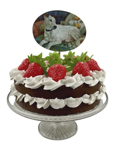 Whippet cake topper - whippet,