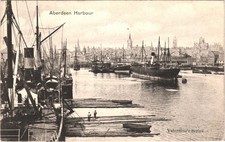 Aberdeen Harbour Postcard - Wilson Larchville Auchinleck Ayrshire 1904