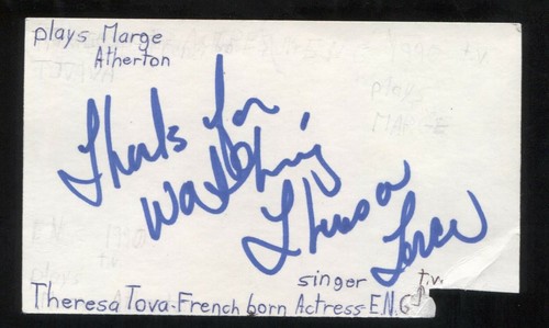 Theresa tova signed 3x5 - theresa,