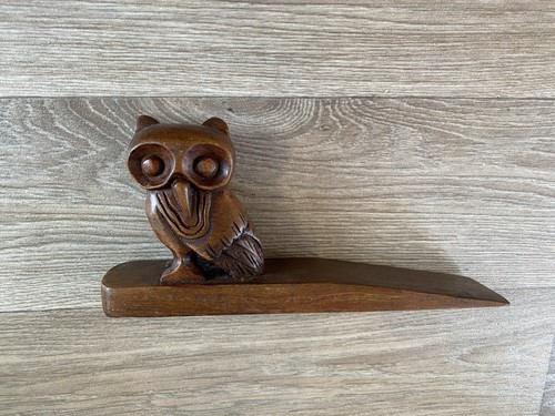 Wooden carved owl - door, wedge