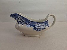 Britannia Pottery Glasgow 1920s Gravy boat old Blue White Pottery Vintage S4317